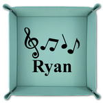 Musical Notes Teal Faux Leather Valet Tray (Personalized)