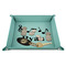 Musical Notes 9" x 9" Teal Leatherette Snap Up Tray - STYLED