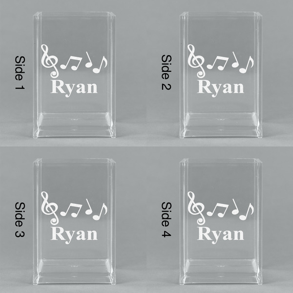 Musical Notes Acrylic Pen Holder - All Sides