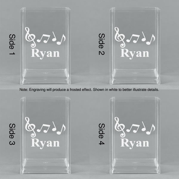 Musical Notes Acrylic Pen Holder - All Sides