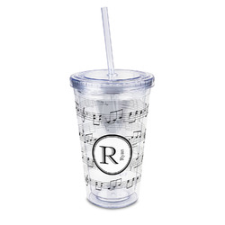 Musical Notes 16oz Double Wall Acrylic Tumbler with Lid & Straw - Full Print (Personalized)