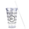 Musical Notes Acrylic Tumbler - Full Print - Front straw out