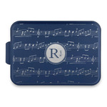 Musical Notes Aluminum Baking Pan with Navy Lid (Personalized)