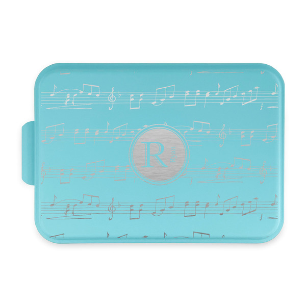 Custom Musical Notes Aluminum Baking Pan with Teal Lid (Personalized)