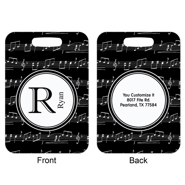 Musical Notes Aluminum Luggage Tag (Front + Back)