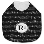 Musical Notes Jersey Knit Baby Bib w/ Name and Initial