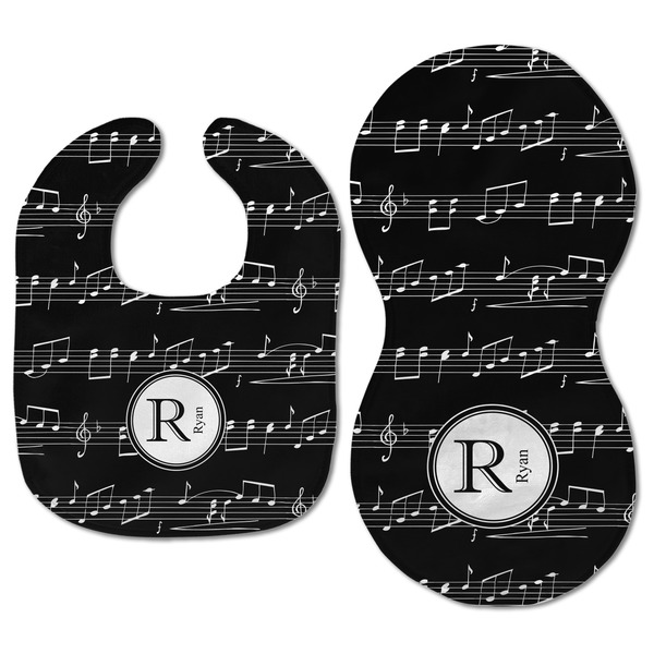 Musical Notes Baby Bib & Burp Set - Approval (new bib & burp)