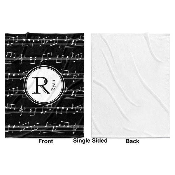 Musical Notes Baby Blanket (Single Side - Printed Front, White Back)