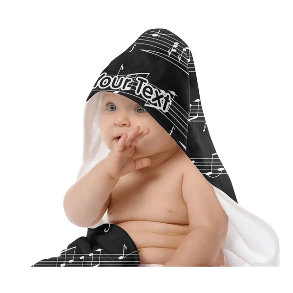 Musical Notes Baby Hooded Towel on Child