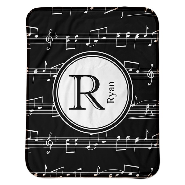 Musical Notes Baby Sherpa Blanket - Flat