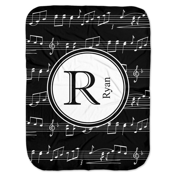 Custom Musical Notes Baby Swaddling Blanket (Personalized)