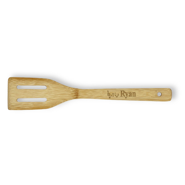 Custom Musical Notes Bamboo Slotted Spatula - Single Sided (Personalized)
