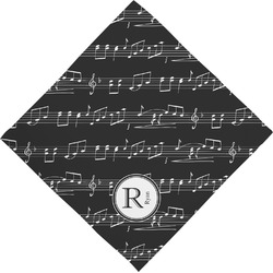 Musical Notes Dog Bandana Scarf w/ Name and Initial