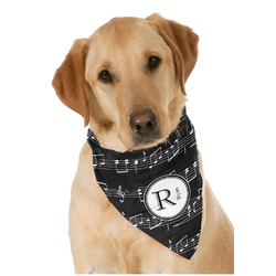 Musical Notes Dog Bandana Scarf w/ Name and Initial