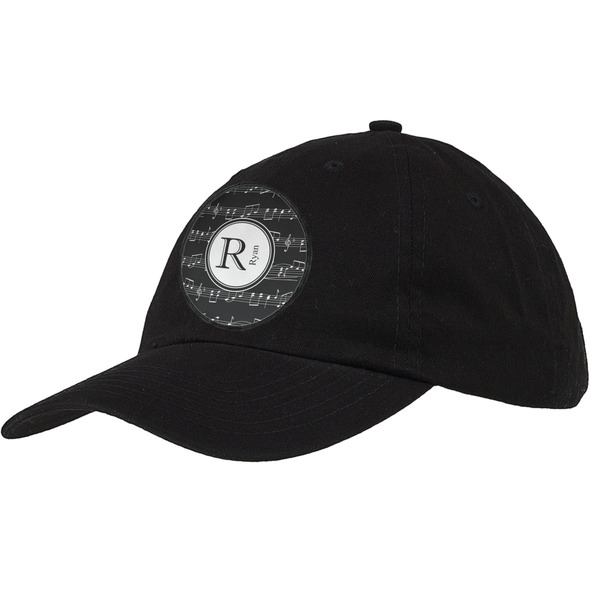 Custom Musical Notes Baseball Cap - Black (Personalized)