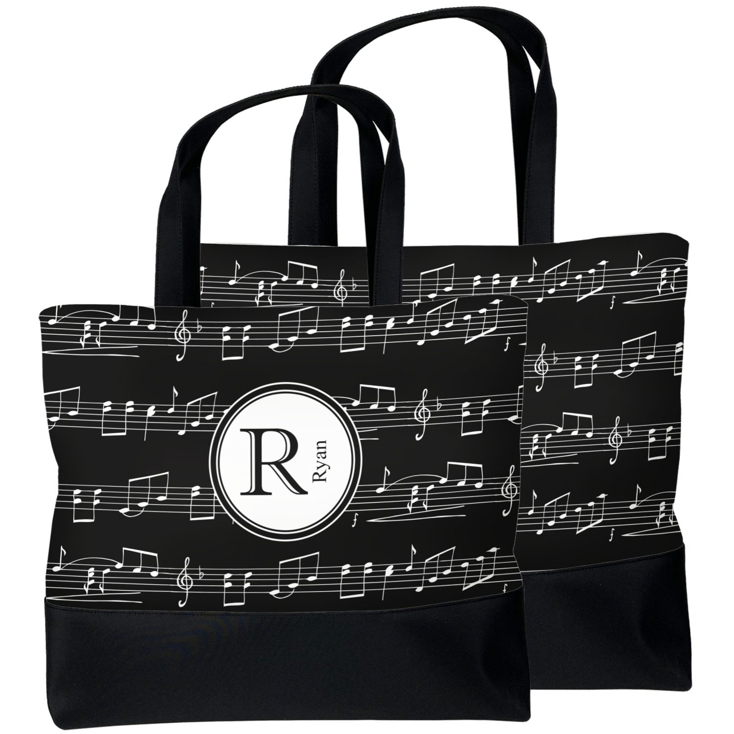 Musical Notes Beach Tote Bag (Personalized) YouCustomizeIt