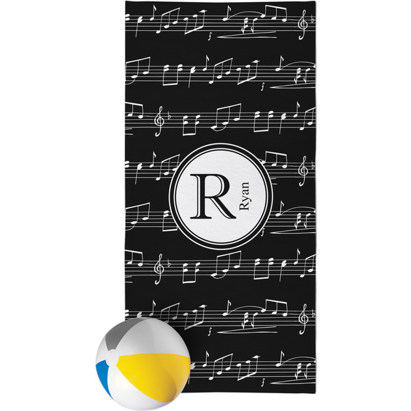 Custom Musical Notes Beach Towel (Personalized)