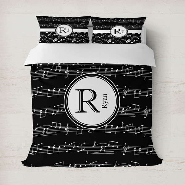 Custom Musical Notes Duvet Cover Set - Full / Queen (Personalized)