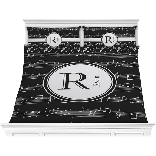 Custom Musical Notes Comforter Set - King (Personalized)