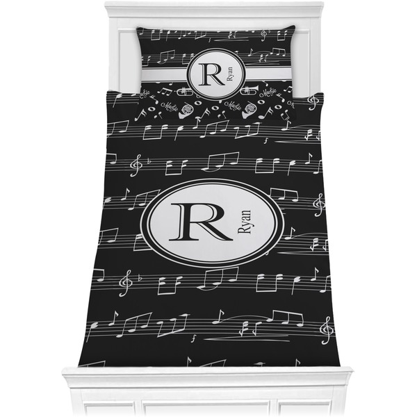 Custom Musical Notes Comforter Set - Twin (Personalized)