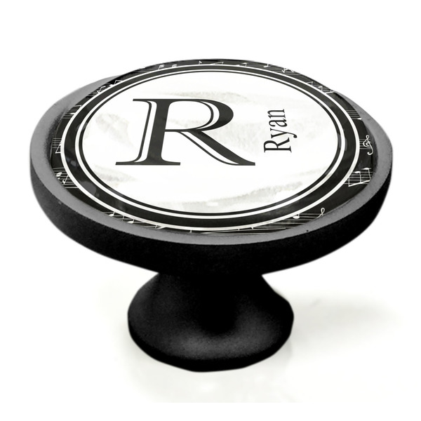 Musical Notes Black Custom Cabinet Knob (Side)