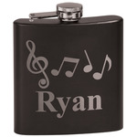 Musical Notes Black Flask Set (Personalized)