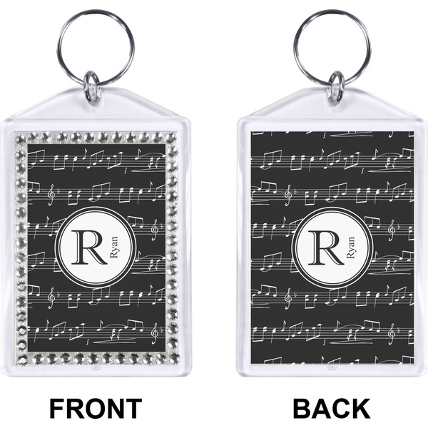 Musical Notes Bling Keychain (Front + Back)
