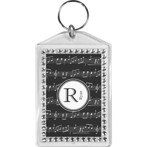 Custom Musical Notes Bling Keychain (Personalized)