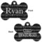 Musical Notes Bone Shaped Dog ID Tag - Large - Approval