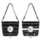 Musical Notes Bucket Bags w/ Genuine Leather Trim - Double - Front and Back