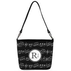 Musical Notes Bucket Bag w/ Genuine Leather Trim (Personalized)