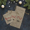 Musical Notes Burlap Gift Bags - LIFESTYLE (Flat lay)