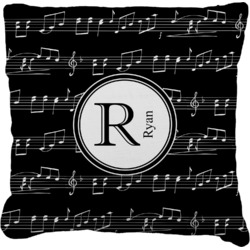 Musical Notes Faux-Linen Throw Pillow 18" (Personalized)