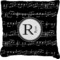 Musical Notes Faux-Linen Throw Pillow 18" (Personalized)