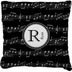 Musical Notes Faux-Linen Throw Pillow 20" (Personalized)