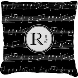 Musical Notes Faux-Linen Throw Pillow 20" (Personalized)