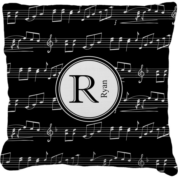 Custom Musical Notes Faux-Linen Throw Pillow 20" (Personalized)