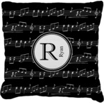 Musical Notes Faux-Linen Throw Pillow 26" (Personalized)