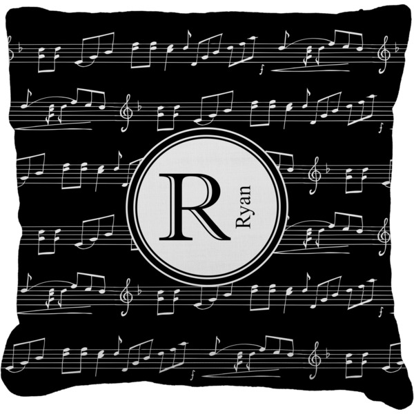 Custom Musical Notes Faux-Linen Throw Pillow 26" (Personalized)