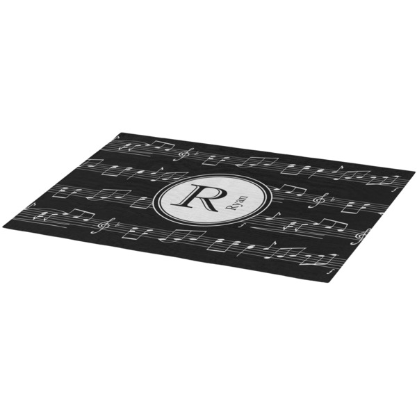 Musical Notes Burlap Placemat (Angle View)