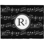 Musical Notes Woven Fabric Placemat - Twill w/ Name and Initial
