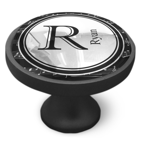 Musical Notes Cabinet Knob - Black - Side