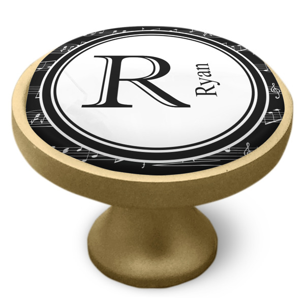 Musical Notes Cabinet Knob - Gold - Side