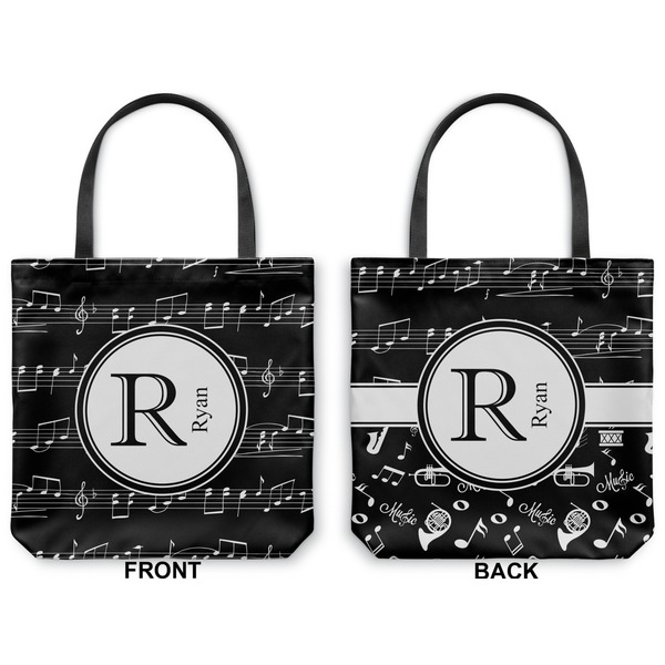 Musical Notes Canvas Tote - Front and Back