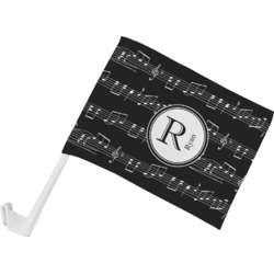 Musical Notes Car Flag - Small w/ Name and Initial