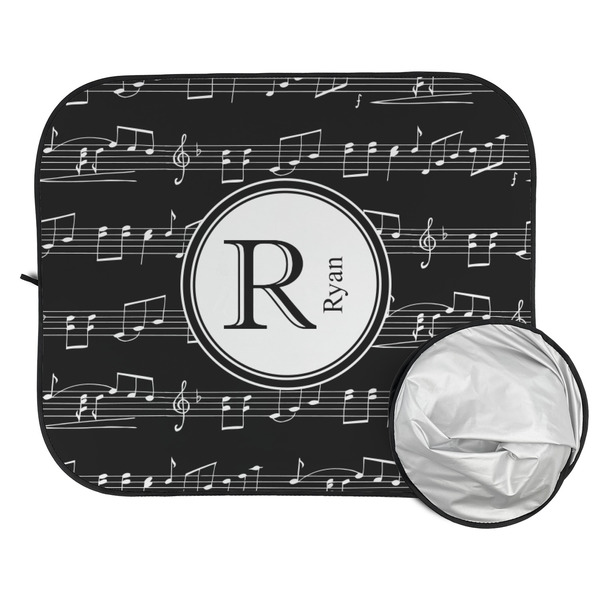 Musical Notes Car Sun Shades - FOLDED & UNFOLDED
