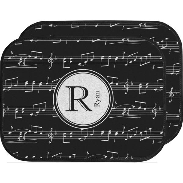 Custom Musical Notes Car Floor Mats (Back Seat) (Personalized)