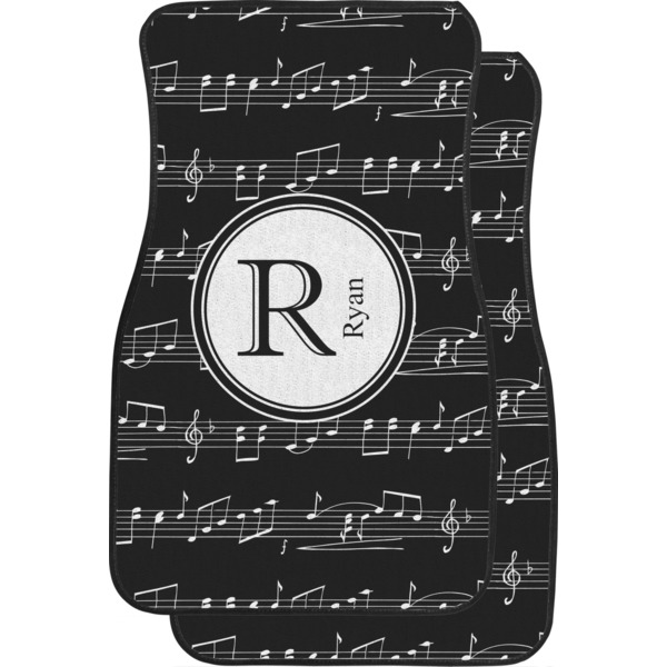 Custom Musical Notes Car Floor Mats (Front Seat) (Personalized)