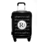Musical Notes Carry On Hard Shell Suitcase (Personalized)