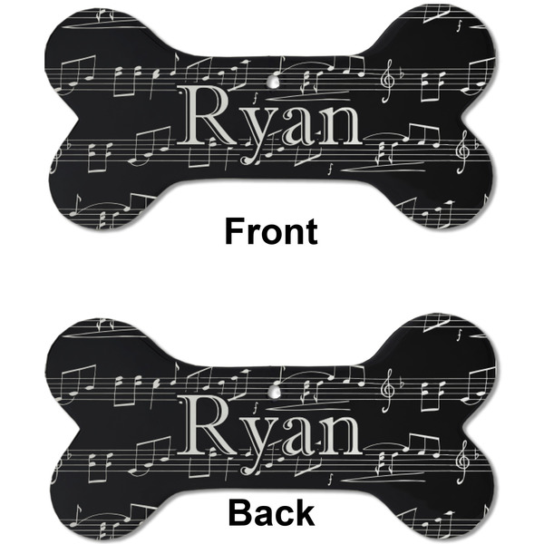 Musical Notes Ceramic Flat Ornament - Bone Front & Back (APPROVAL)